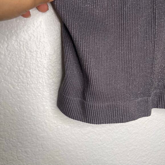 Out From Under Urban Outfitters Womens Top Size L Gray Sparkly Cropped - Picture 7 of 8